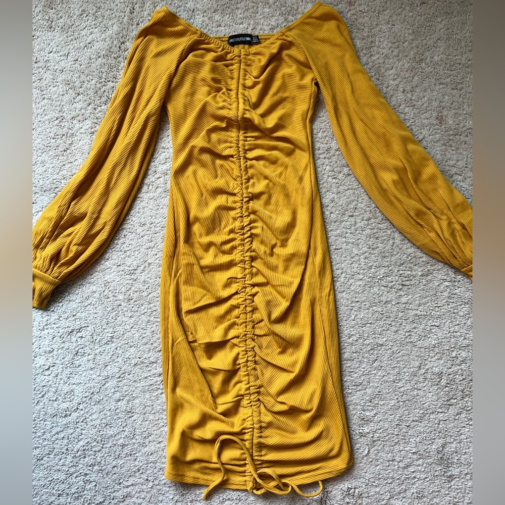 Pretty little thing yellow/gold bodycon dress